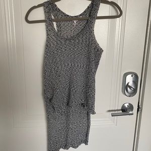 BCBGeneration Black and White High Low Tank
